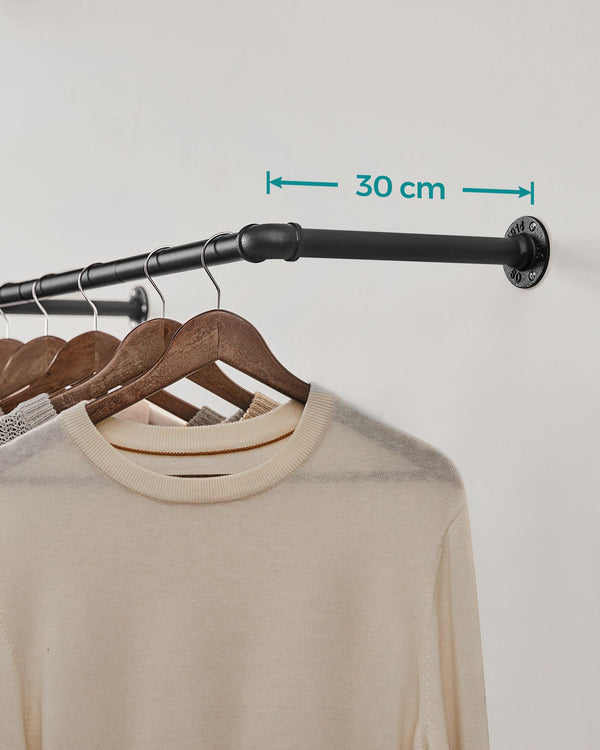Wand-Kleiderstangen Kleiderhalter 2er-Set Schwarz