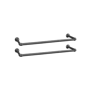 Wand-Kleiderstangen Kleiderhalter 2er-Set Schwarz