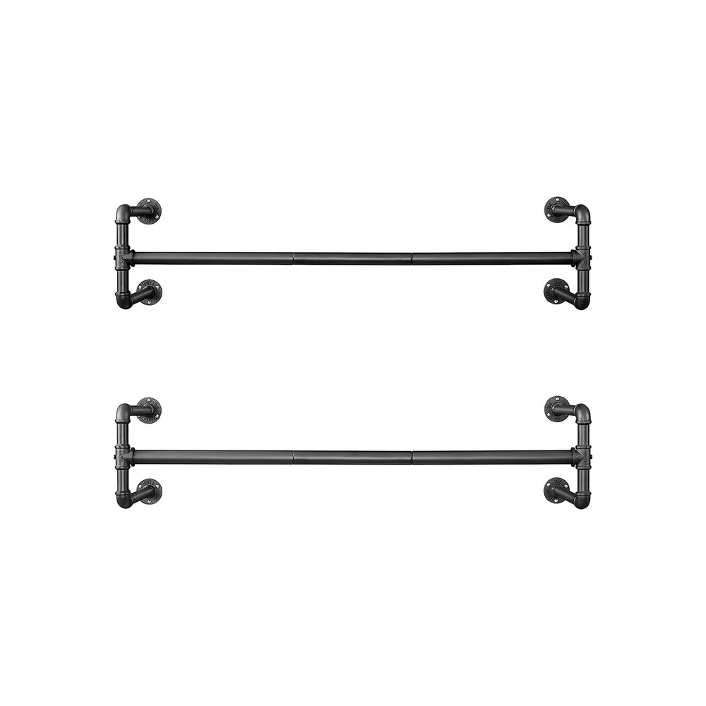 Wand-Kleiderstangen Kleiderhalter 2er-Set Schwarz