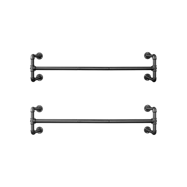 Wand-Kleiderstangen Kleiderhalter 2er-Set Schwarz