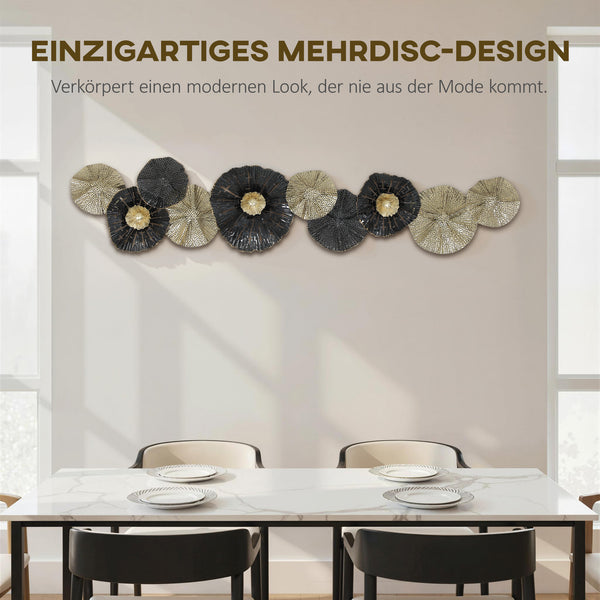 Wandbild modern mit Metallrahmen schwarz gold