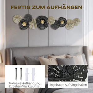 Wandbild modern mit Metallrahmen schwarz gold