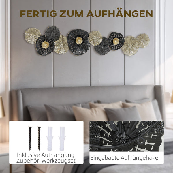 Wandbild modern mit Metallrahmen schwarz gold