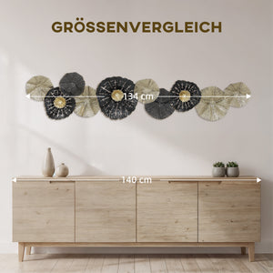 Wandbild modern mit Metallrahmen schwarz gold
