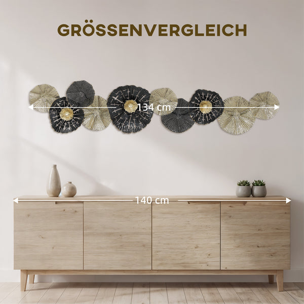 Wandbild modern mit Metallrahmen schwarz gold