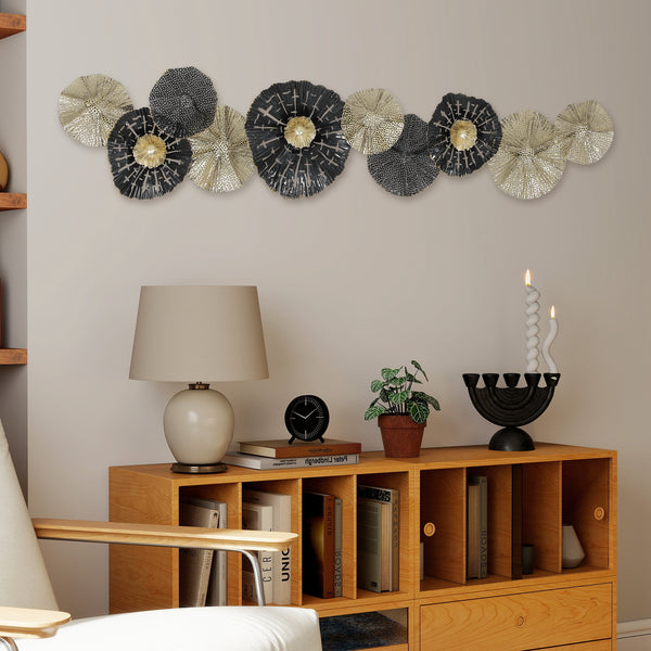 Wandbild modern mit Metallrahmen schwarz gold
