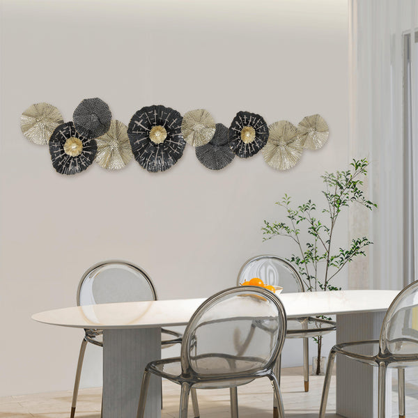 Wandbild modern mit Metallrahmen schwarz gold