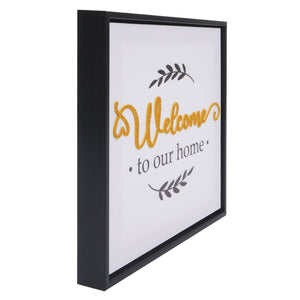 Wandbild Set 4-teilig Holz Leinwand Sprüche Family Home 30x30cm