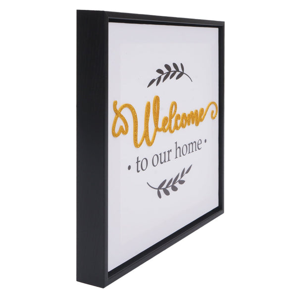 Wandbild Set 4-teilig Holz Leinwand Sprüche Family Home 30x30cm