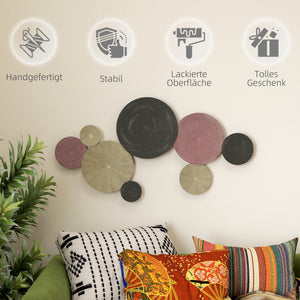 Wanddeko Set modern für Wohnzimmer Metall mehrfarbig