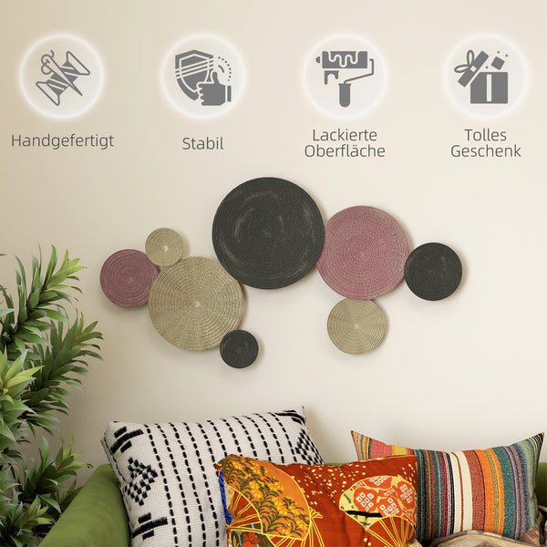 Wanddeko Set modern für Wohnzimmer Metall mehrfarbig