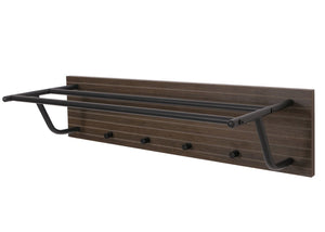 Wandgarderobe 2 Kleiderstangen 4 Haken skandinavisch 20x80x27cm dunkelbraun