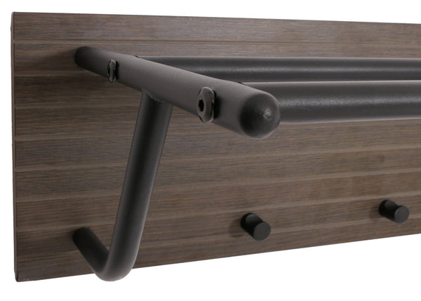 Wandgarderobe 2 Kleiderstangen 4 Haken skandinavisch 20x80x27cm dunkelbraun