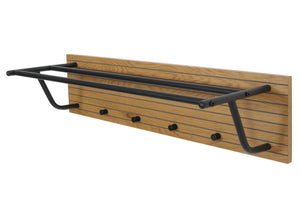 Wandgarderobe 2 Kleiderstangen 4 Haken skandinavisch 20x80x27cm natur