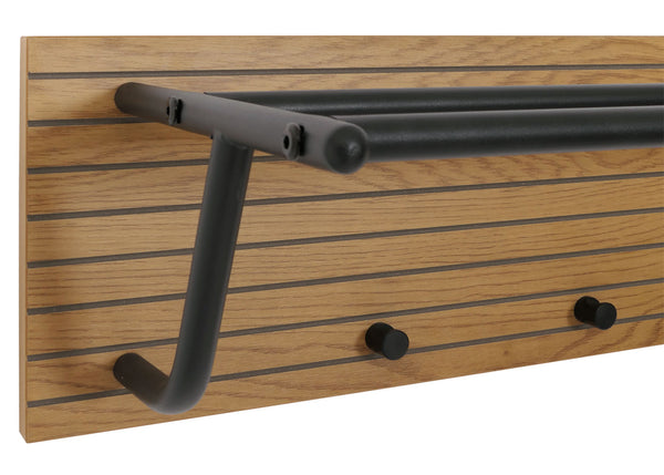 Wandgarderobe 2 Kleiderstangen 4 Haken skandinavisch 20x80x27cm natur
