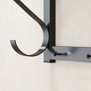 Wandgarderobe mit Ablage und 5 Haken grau