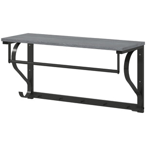 Wandgarderobe mit Ablage und 5 Haken grau