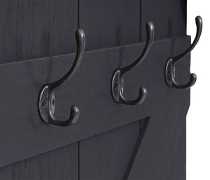 Wandgarderobe Garderobenpaneel 6 Haken 91x60cm dunkelgrau shabby