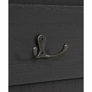 Wandgarderobe Garderobenpaneel 6 Haken 91x60cm dunkelgrau shabby