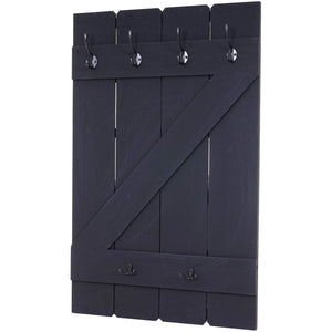 Wandgarderobe Garderobenpaneel 6 Haken 91x60cm dunkelgrau shabby