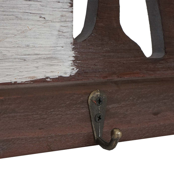Wandgarderobe Garderobenpaneel Landhaus Holz Metall Home