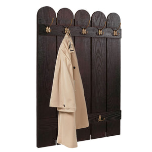Wandgarderobe Garderobenpaneel Paulownia 7 Haken 86x60cm braun