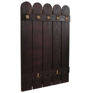 Wandgarderobe Garderobenpaneel Paulownia 7 Haken 86x60cm braun