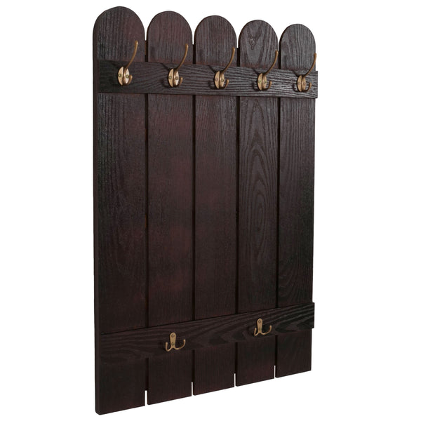 Wandgarderobe Garderobenpaneel Paulownia 7 Haken 86x60cm braun