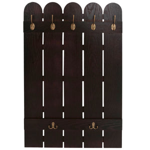 Wandgarderobe Garderobenpaneel Paulownia 7 Haken 86x60cm braun