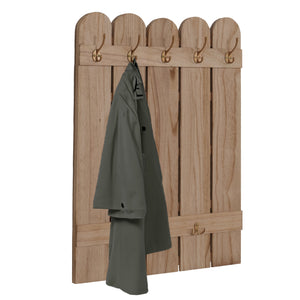 Wandgarderobe Garderobenpaneel Paulownia 7 Haken 86x60cm natur
