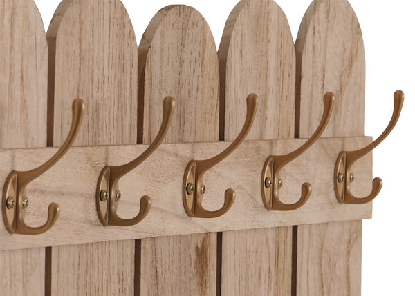 Wandgarderobe Garderobenpaneel Paulownia 7 Haken 86x60cm natur