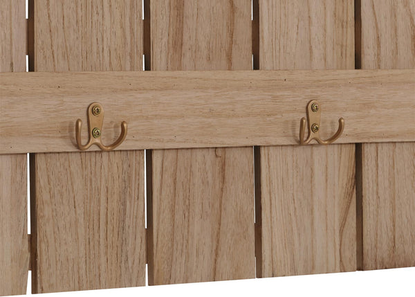 Wandgarderobe Garderobenpaneel Paulownia 7 Haken 86x60cm natur