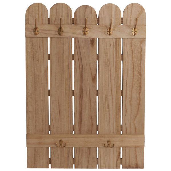 Wandgarderobe Garderobenpaneel Paulownia 7 Haken 86x60cm natur