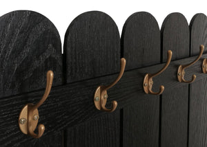 Wandgarderobe Garderobenpaneel Paulownia 7 Haken 86x60cm schwarz