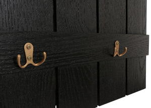 Wandgarderobe Garderobenpaneel Paulownia 7 Haken 86x60cm schwarz