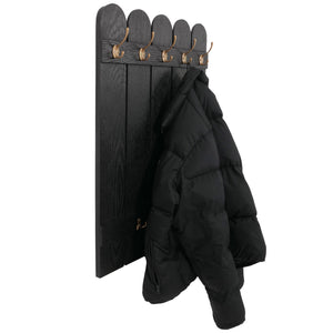Wandgarderobe Garderobenpaneel Paulownia 7 Haken 86x60cm schwarz