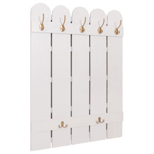 Wandgarderobe Garderobenpaneel Paulownia 7 Haken 86x60cm weiss