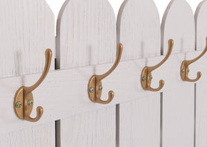 Wandgarderobe Garderobenpaneel Paulownia 7 Haken 86x60cm weiss