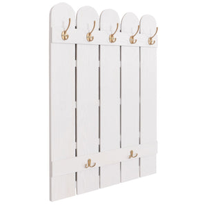 Wandgarderobe Garderobenpaneel Paulownia 7 Haken 86x60cm weiss