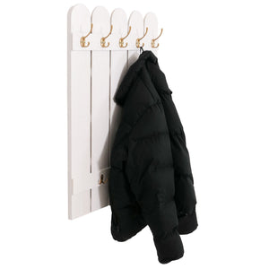 Wandgarderobe Garderobenpaneel Paulownia 7 Haken 86x60cm weiss