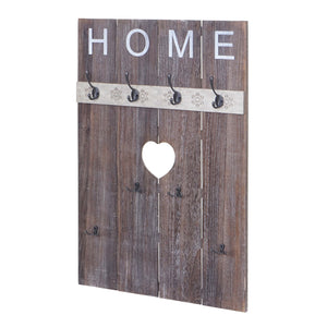 Wandgarderobe Garderobenpaneel Shabby-Look 8 Haken 91x60cm braun shabby Home