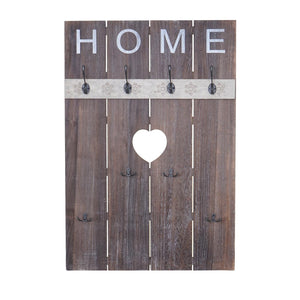 Wandgarderobe Garderobenpaneel Shabby-Look 8 Haken 91x60cm braun shabby Home
