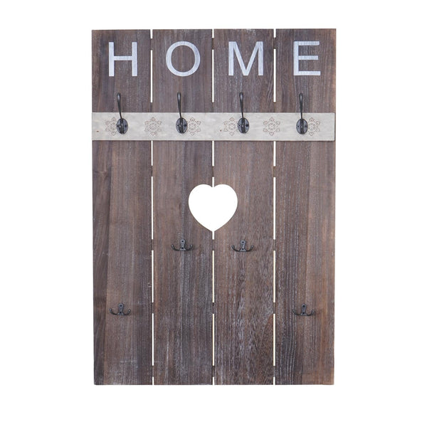 Wandgarderobe Garderobenpaneel Shabby-Look 8 Haken 91x60cm braun shabby Home