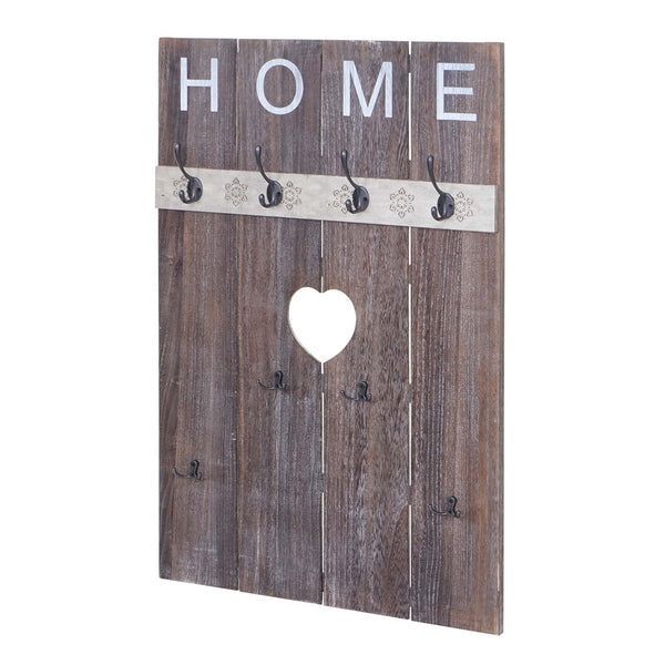 Wandgarderobe Garderobenpaneel Shabby-Look 8 Haken 91x60cm braun shabby Home