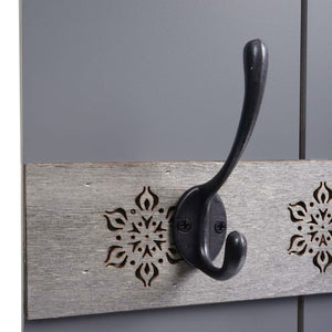 Wandgarderobe Garderobenpaneel Shabby-Look 8 Haken 91x60cm grau-blau Home