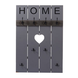 Wandgarderobe Garderobenpaneel Shabby-Look 8 Haken 91x60cm grau-blau Home