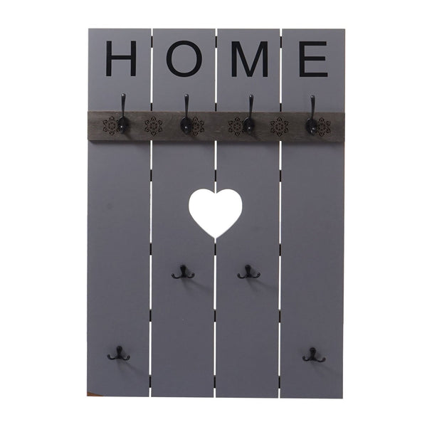 Wandgarderobe Garderobenpaneel Shabby-Look 8 Haken 91x60cm grau-blau Home