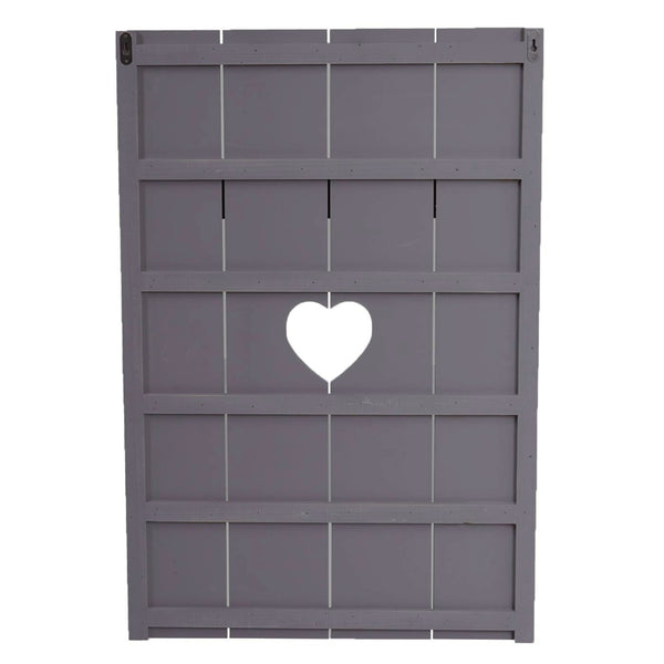Wandgarderobe Garderobenpaneel Shabby-Look 8 Haken 91x60cm grau-blau Home