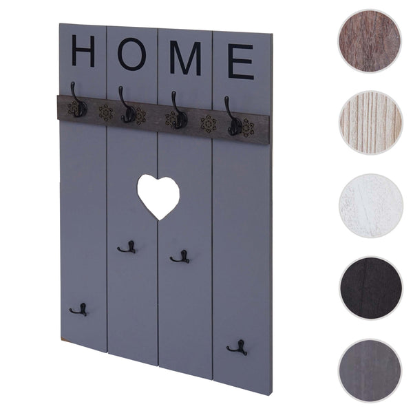 Wandgarderobe Garderobenpaneel Shabby-Look 8 Haken 91x60cm grau-blau Home
