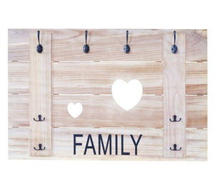 Wandgarderobe Garderobenpaneel Shabby-Look 8 Haken 60x90cm naturbraun Family
